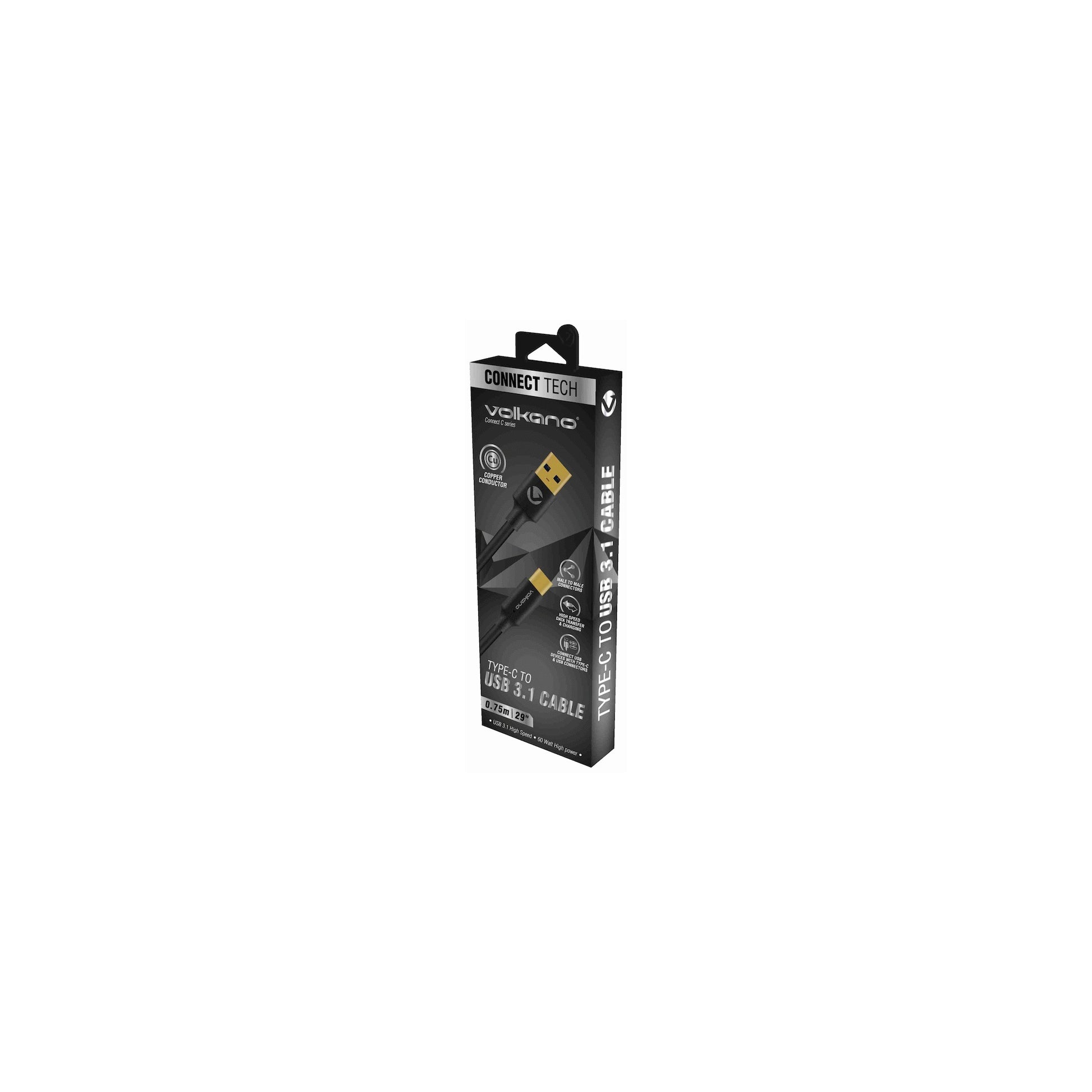 Volkano Connect C Type C To Usb 31 Cable Mm 075M - Everyday Elektronics South Africa