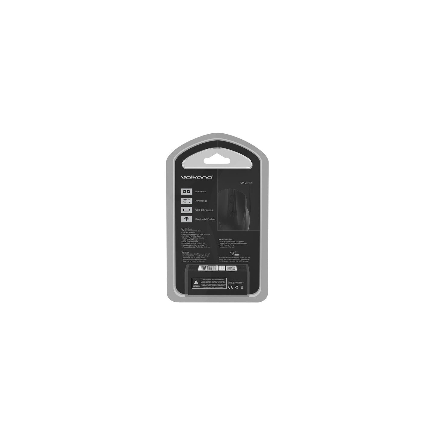 Volkano Aurum Series Bluetooth Wireless Mouse Black - Everyday Elektronics South Africa