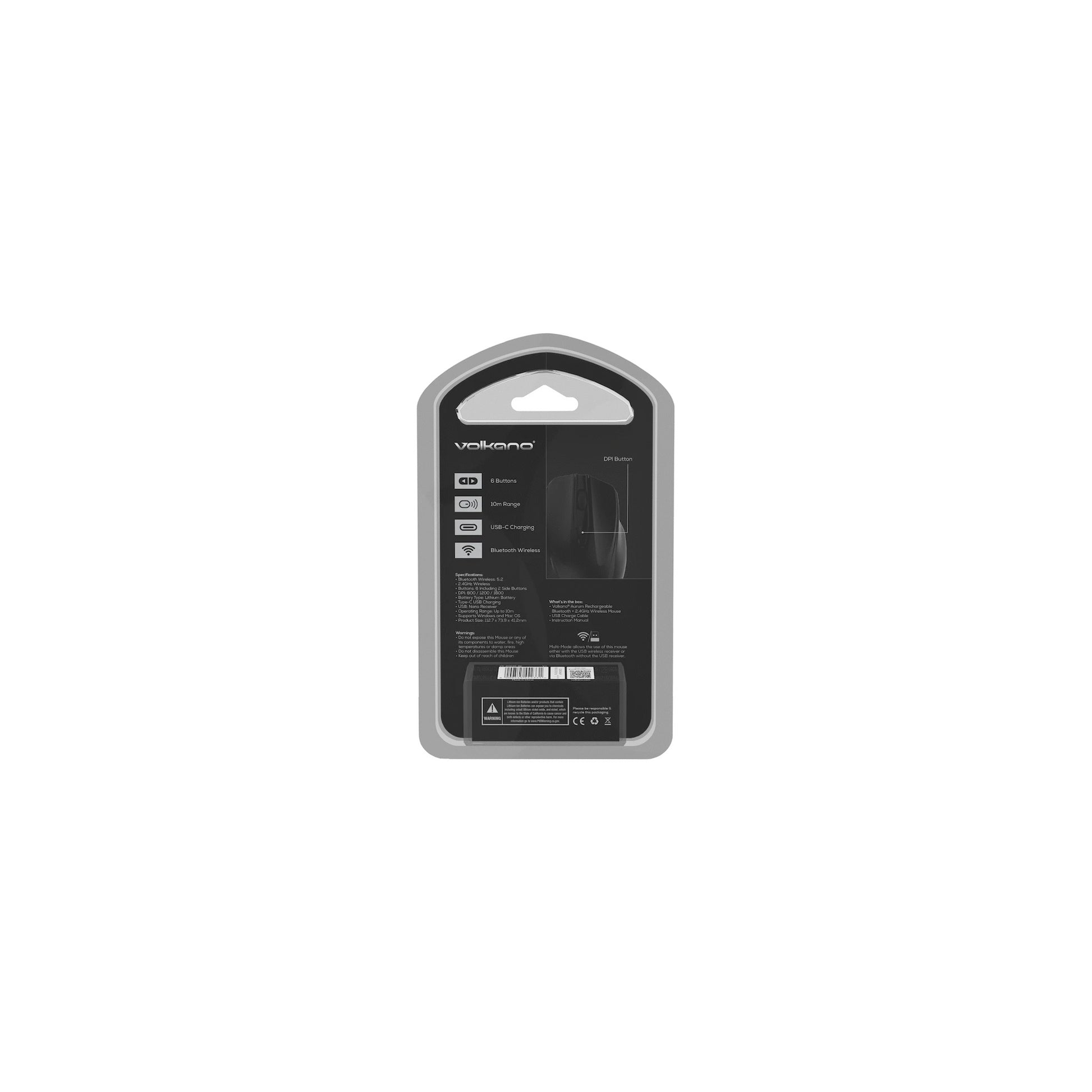 Volkano Aurum Series Bluetooth Wireless Mouse Black - Everyday Elektronics South Africa