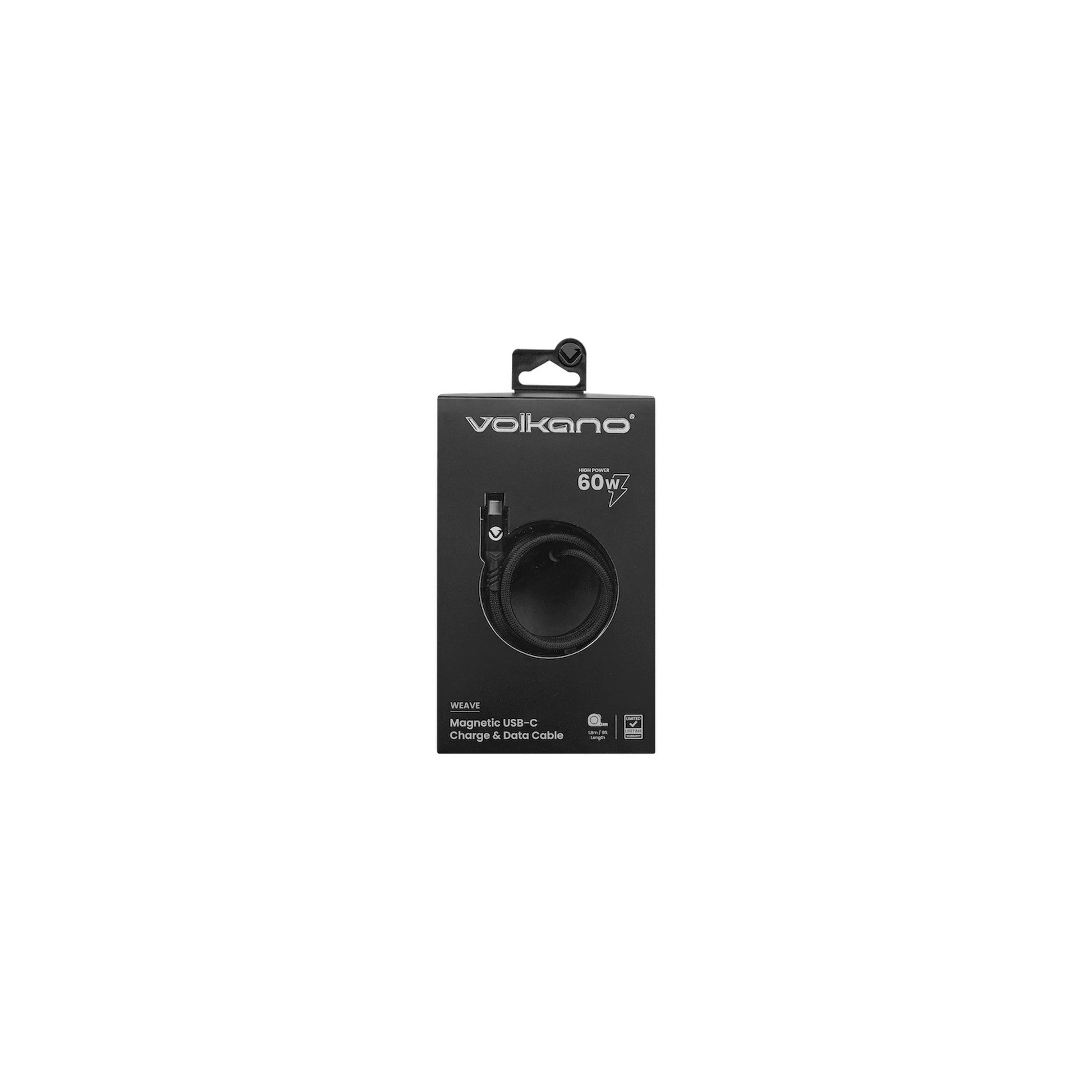 Volkano Weave Series 60W Magnetic Type C Cable Black - Everyday Elektronics South Africa