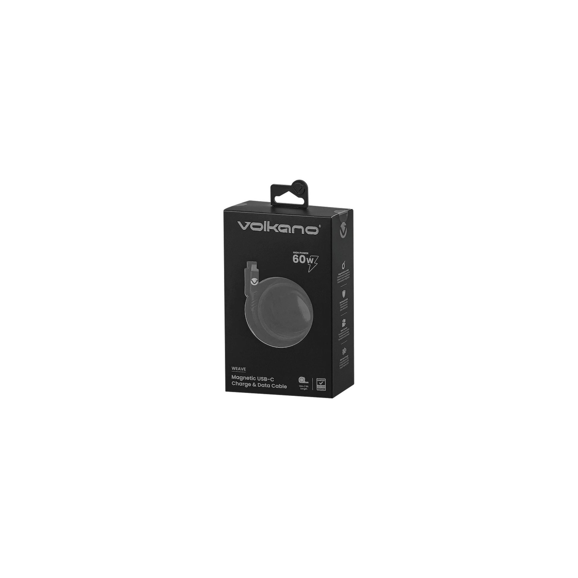 Volkano Weave Series 60W Magnetic Type C Cable Black - Everyday Elektronics South Africa