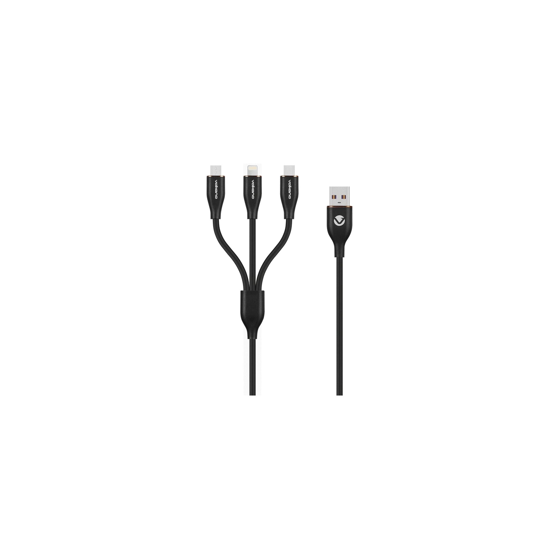 Volkano Flexi Series 3 In 1 Charging Cable Black - Everyday Elektronics South Africa