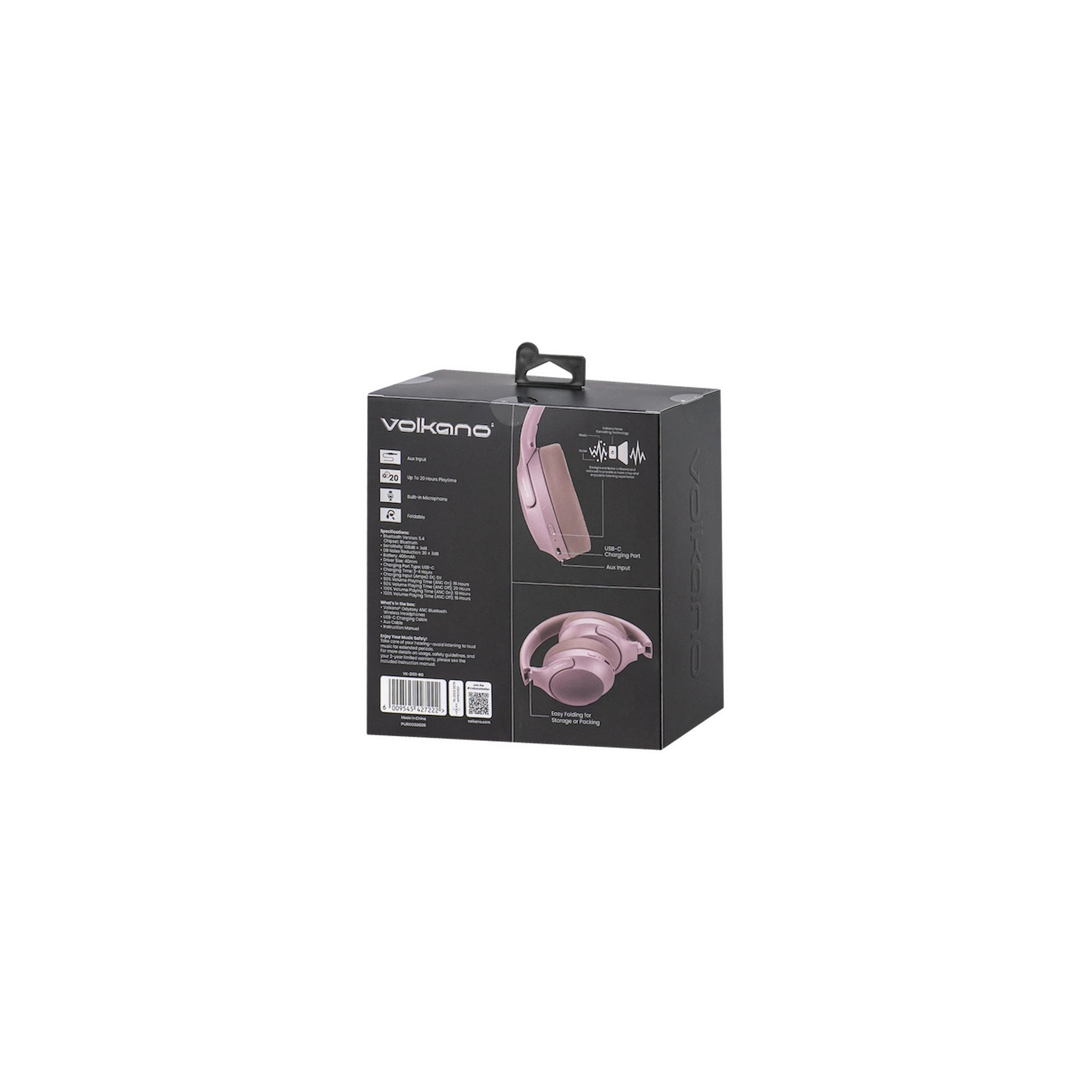Volkano Odyssey Anc Bluetooth Wireless Headphone Rose Gold - Everyday Elektronics South Africa