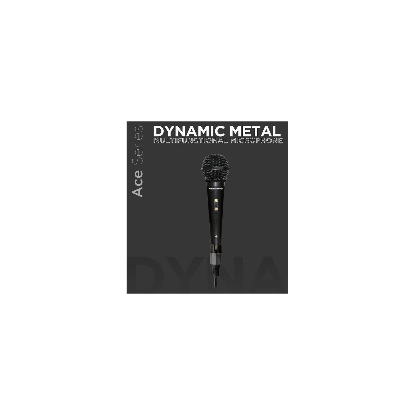 Volkano Ace Series Metal Wired Dynamic Vocal Microphone Black - Everyday Elektronics South Africa