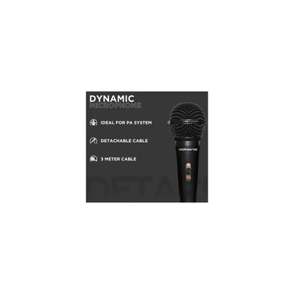 Volkano Ace Series Metal Wired Dynamic Vocal Microphone Black - Everyday Elektronics South Africa