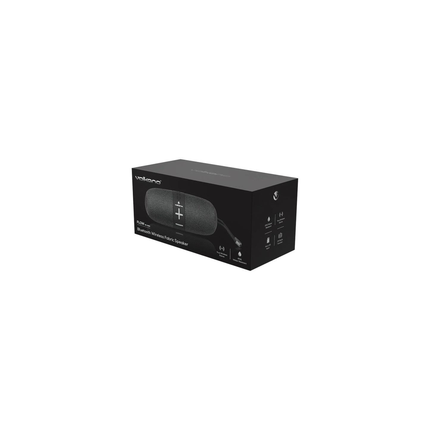 Volkano Flow Series Portable Bluetooth Speaker Black With Grey Buttons - Everyday Elektronics South Africa