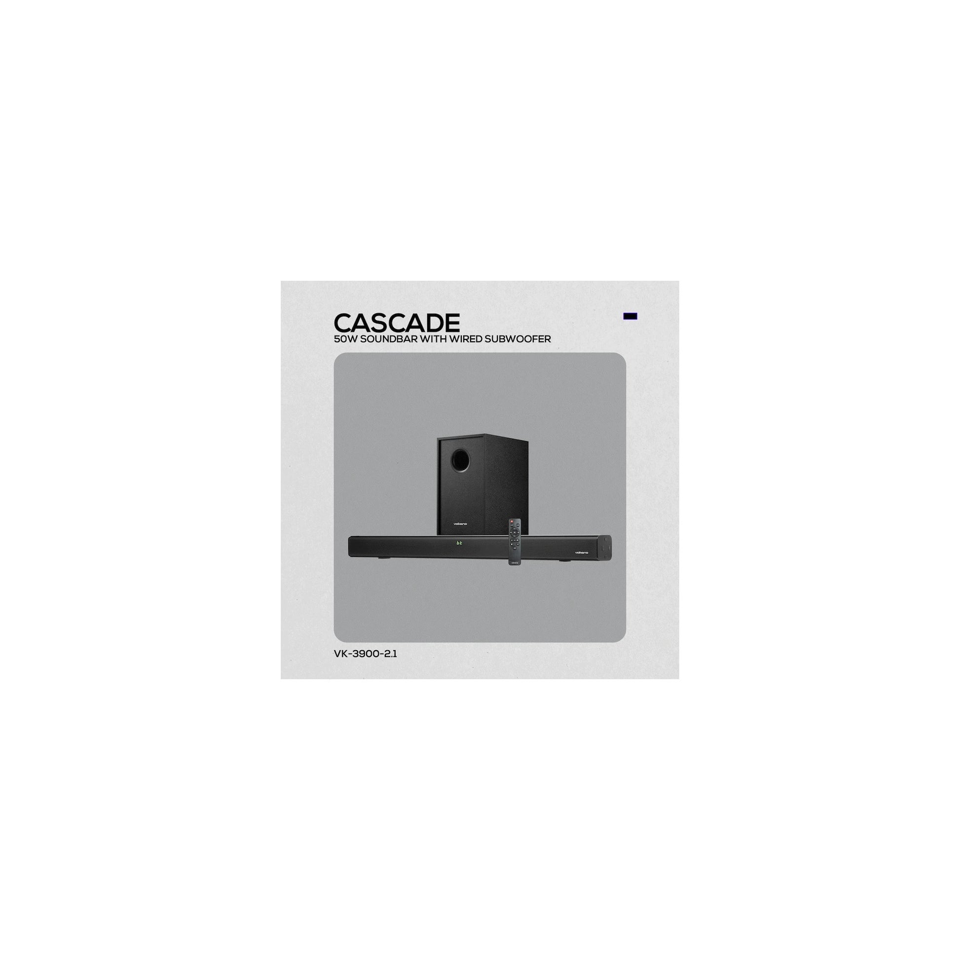 Volkano Cascade 50W Soundbar Wired Subwoofer Black - Everyday Elektronics South Africa