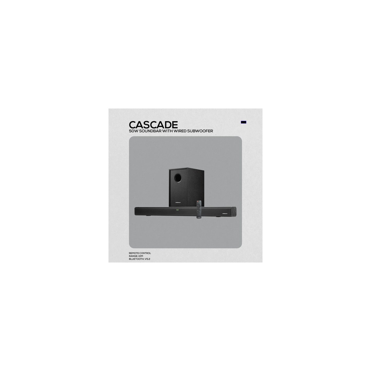Volkano Cascade 50W Soundbar Wired Subwoofer Black - Everyday Elektronics South Africa