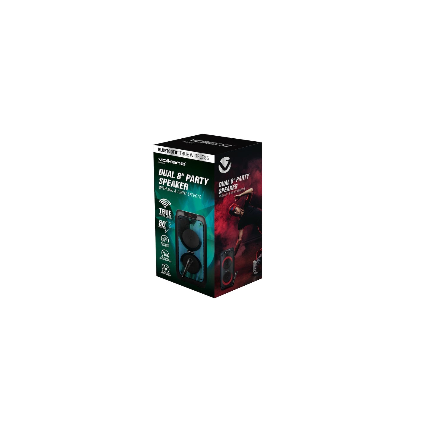 Volkano Helios Series Dual 8 Party Speaker With Microphone Light Effects - Everyday Elektronics South Africa