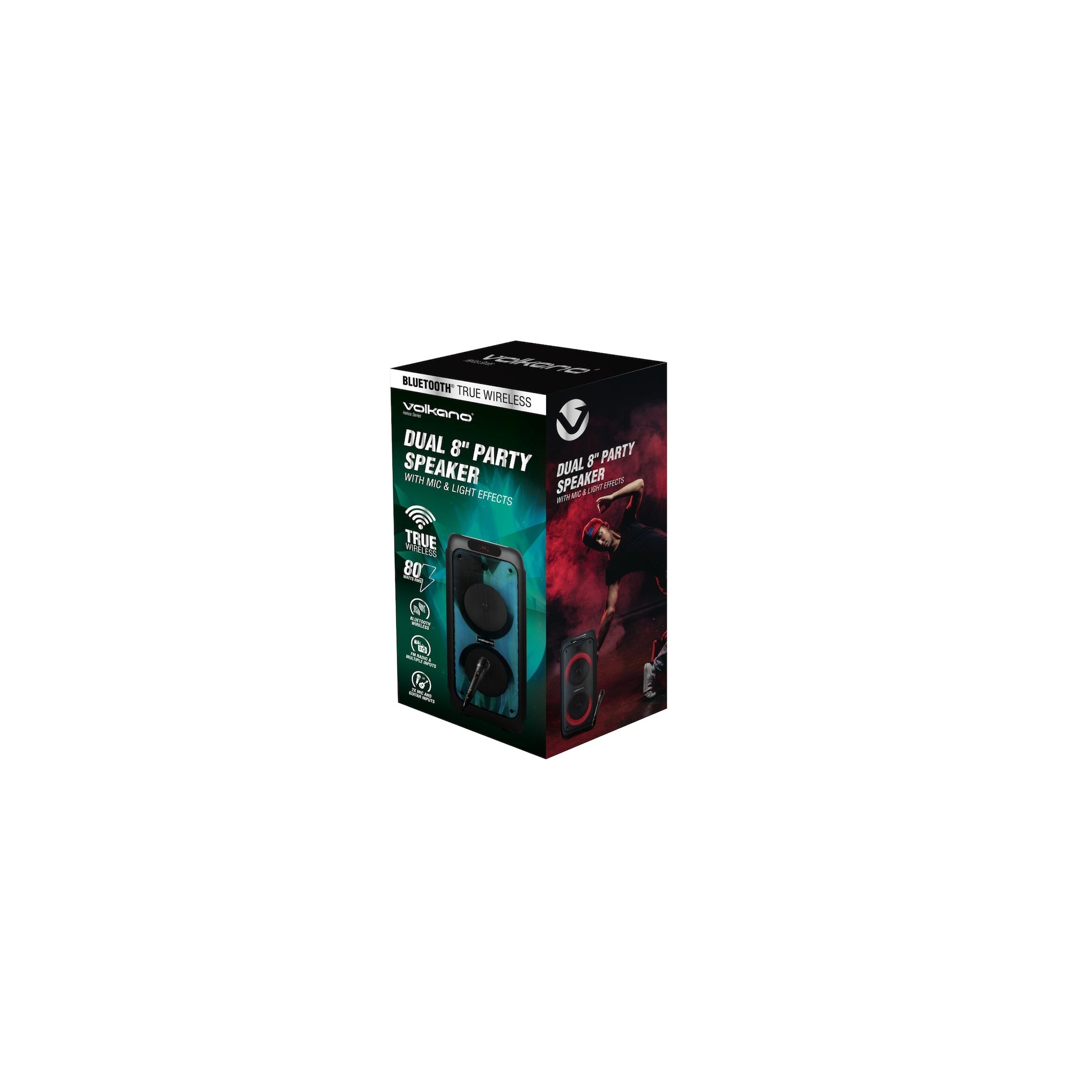 Volkano Helios Series Dual 8 Party Speaker With Microphone Light Effects - Everyday Elektronics South Africa