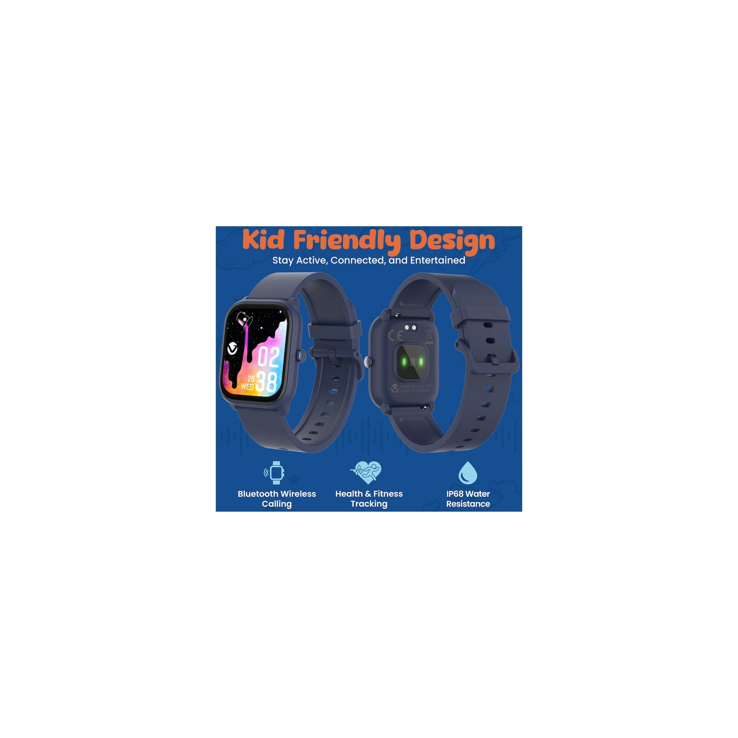 Volkano Vivo Series Kids Smart Watch Dark Blue - Everyday Elektronics South Africa