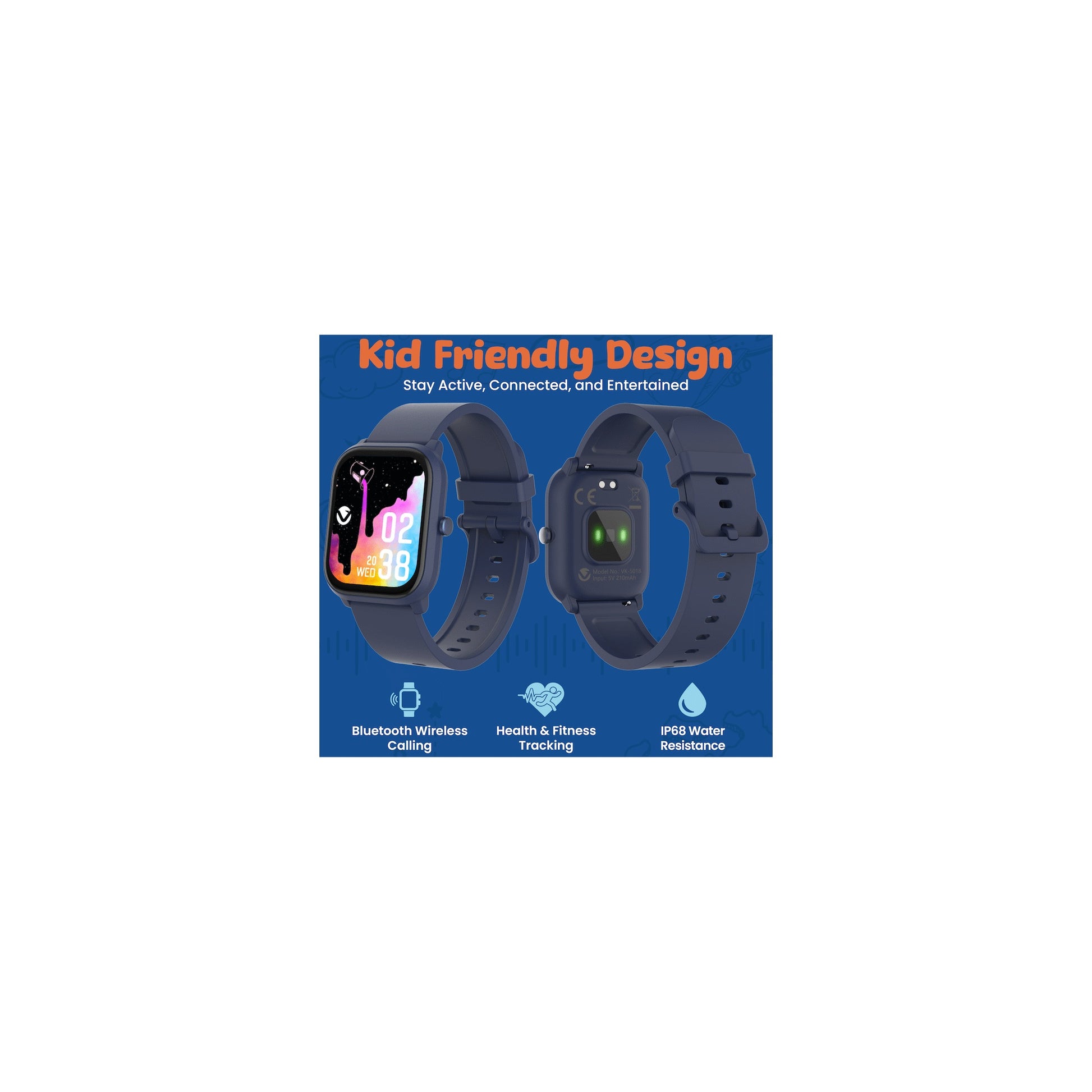 Volkano Vivo Series Kids Smart Watch Dark Blue - Everyday Elektronics South Africa