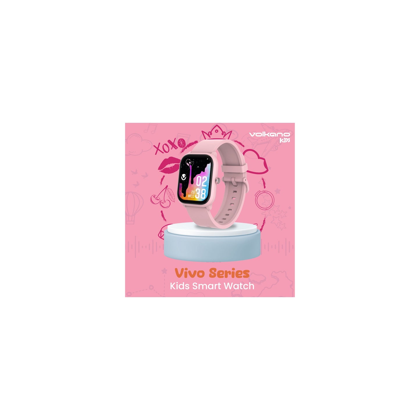 Volkano Vivo Series Kids Smart Watch Pastel Pink - Everyday Elektronics South Africa