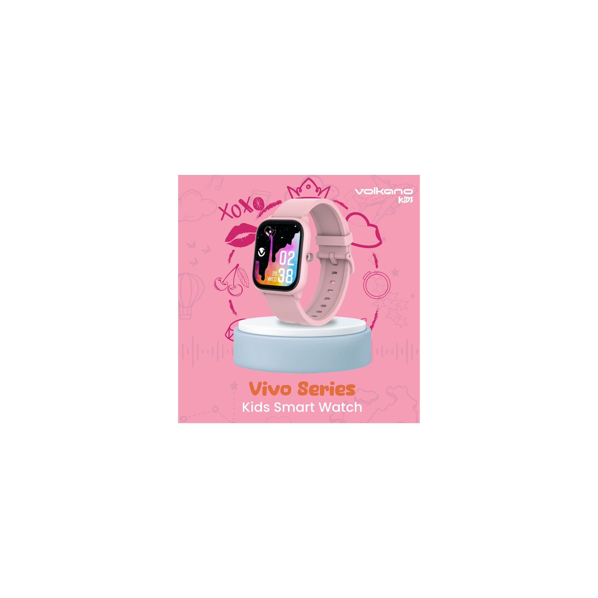 Volkano Vivo Series Kids Smart Watch Pastel Pink - Everyday Elektronics South Africa