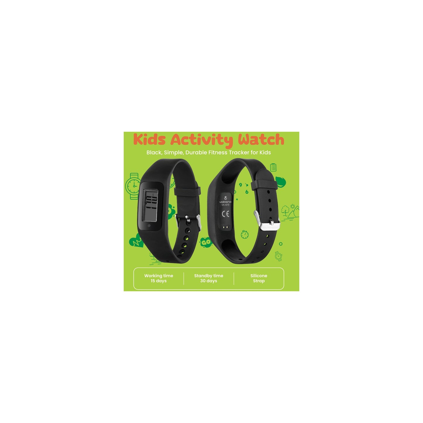 Volkano Step Up Series Activity Watch Black - Everyday Elektronics South Africa