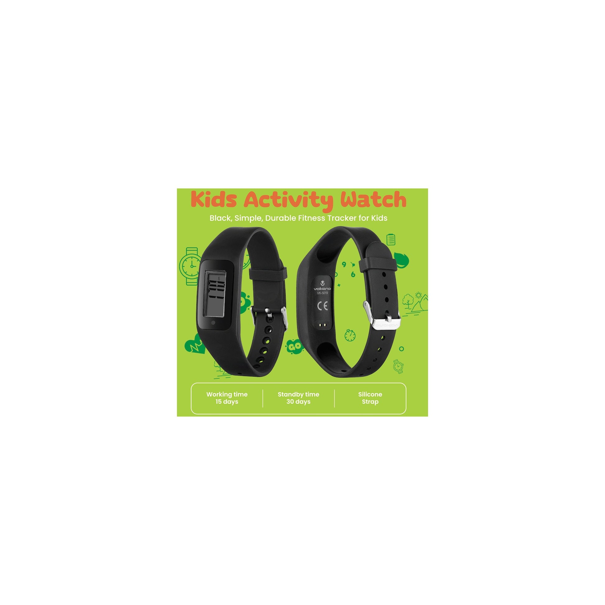 Volkano Step Up Series Activity Watch Black - Everyday Elektronics South Africa