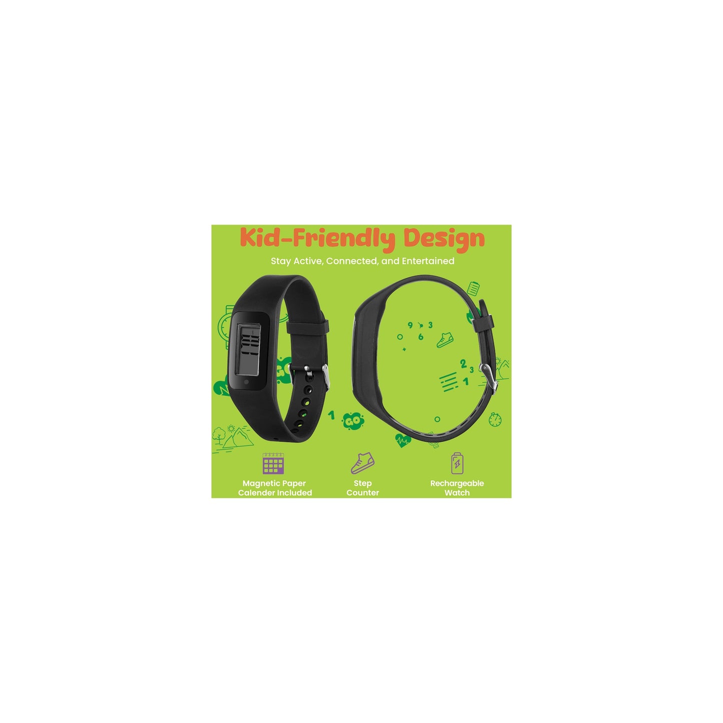 Volkano Step Up Series Activity Watch Black - Everyday Elektronics South Africa