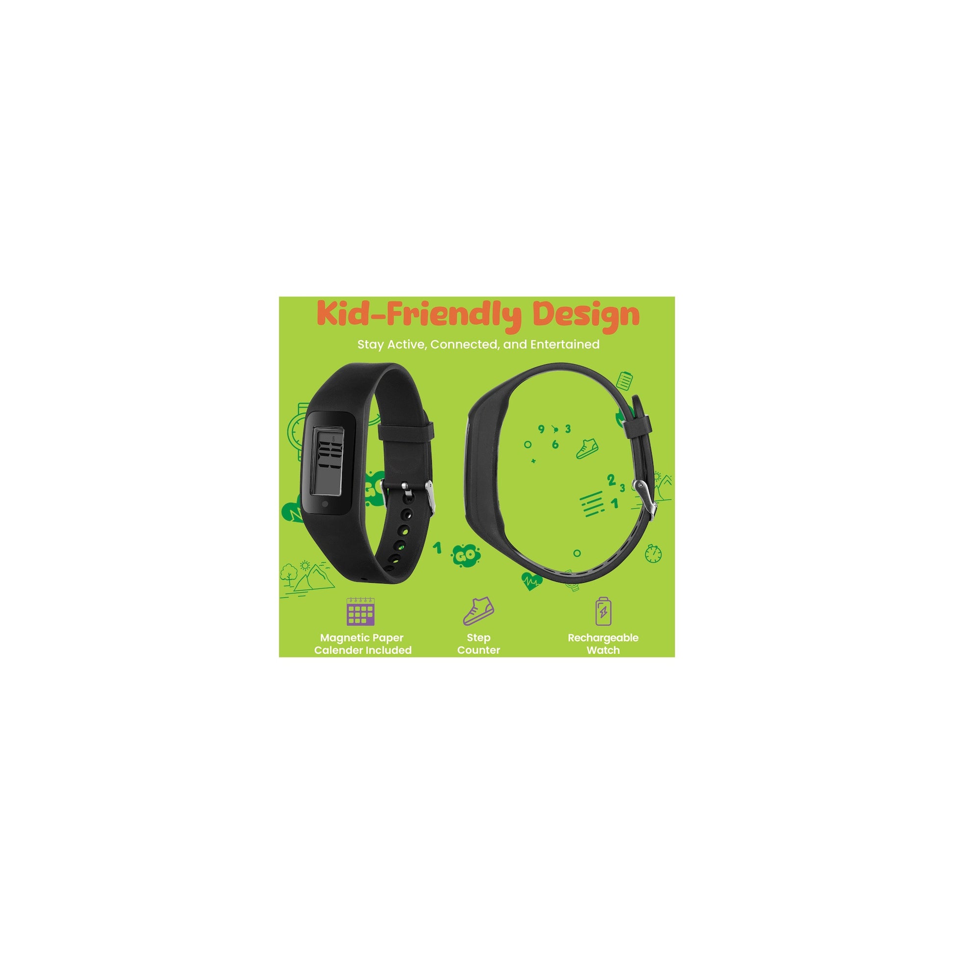 Volkano Step Up Series Activity Watch Black - Everyday Elektronics South Africa