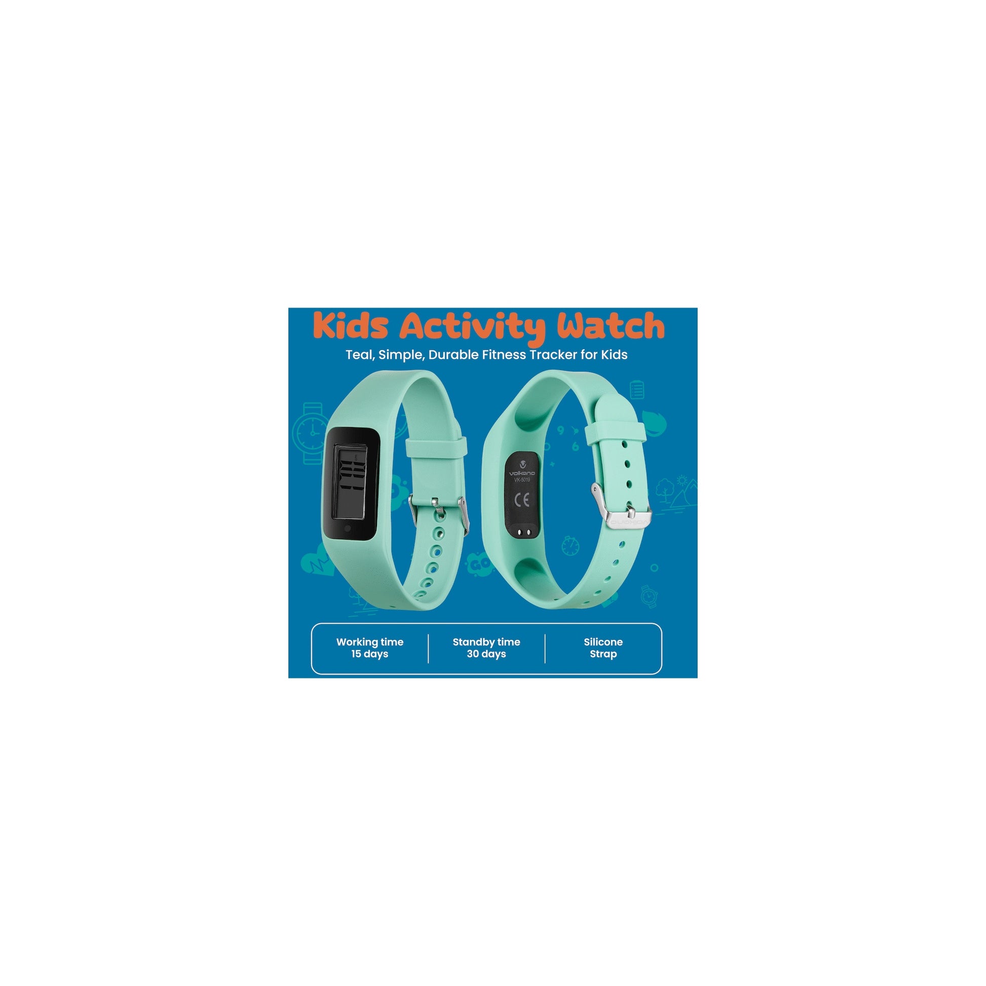 Volkano Step Up Series Activity Watch - Teal - Everyday Elektronics South Africa