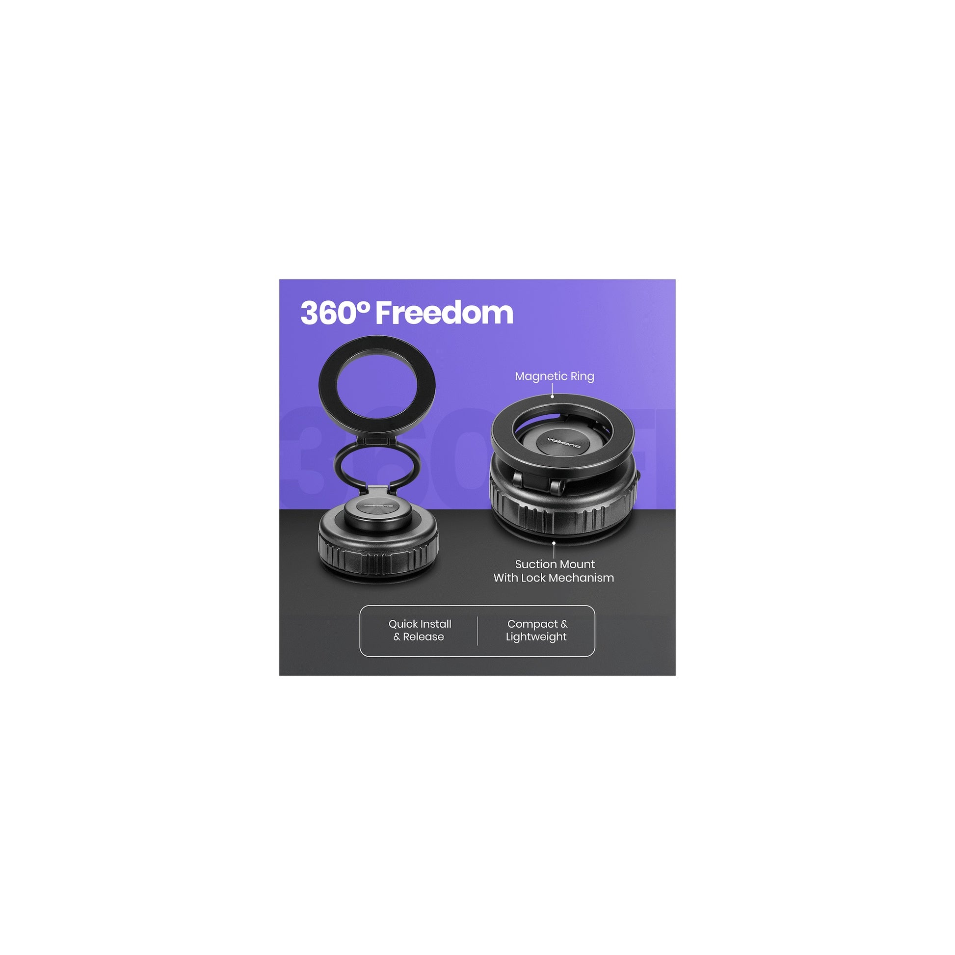 Volkano Magnoire Series Magsafe Phone Mount Black - Everyday Elektronics South Africa