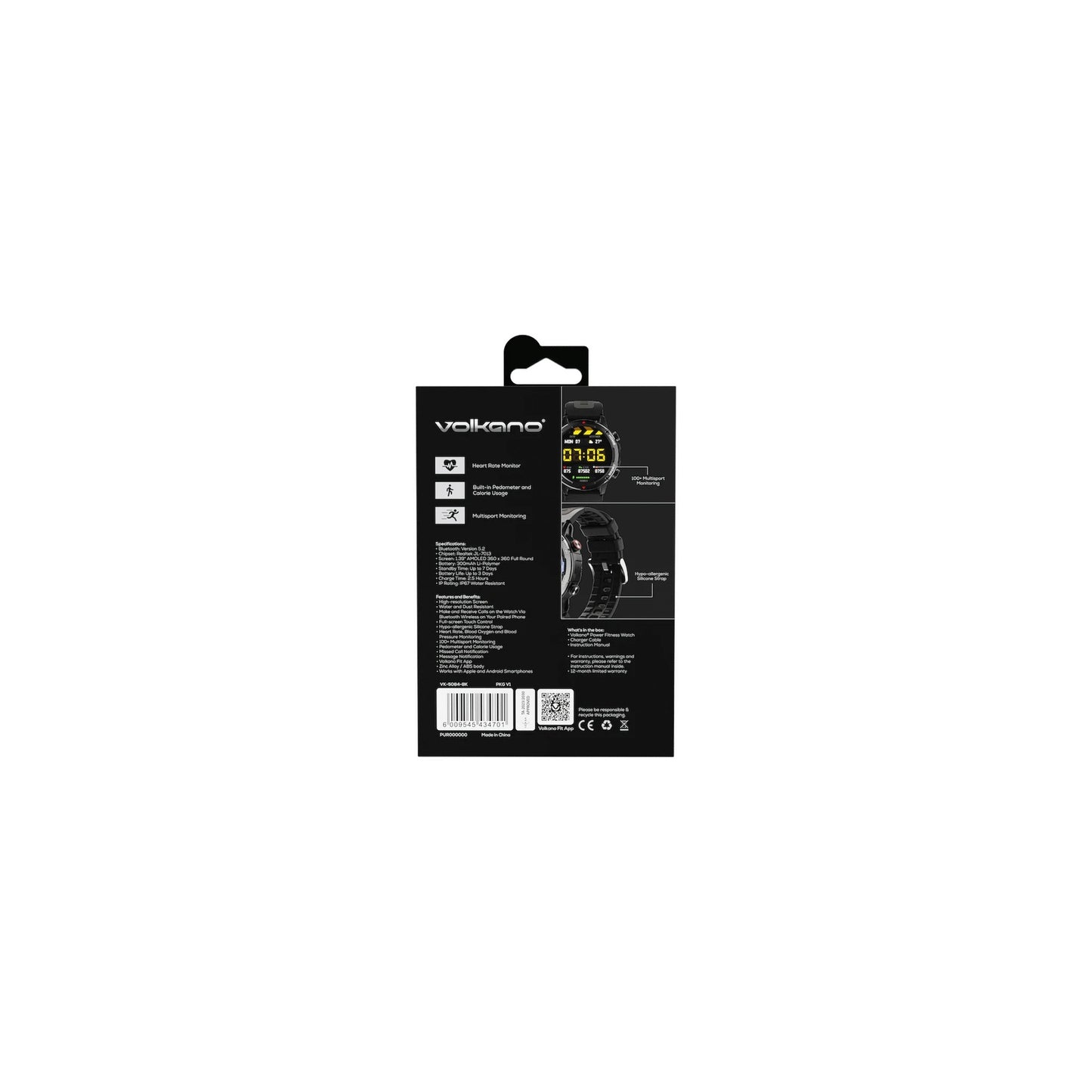 Volkano Power Series Smart Watch Black - Everyday Elektronics South Africa
