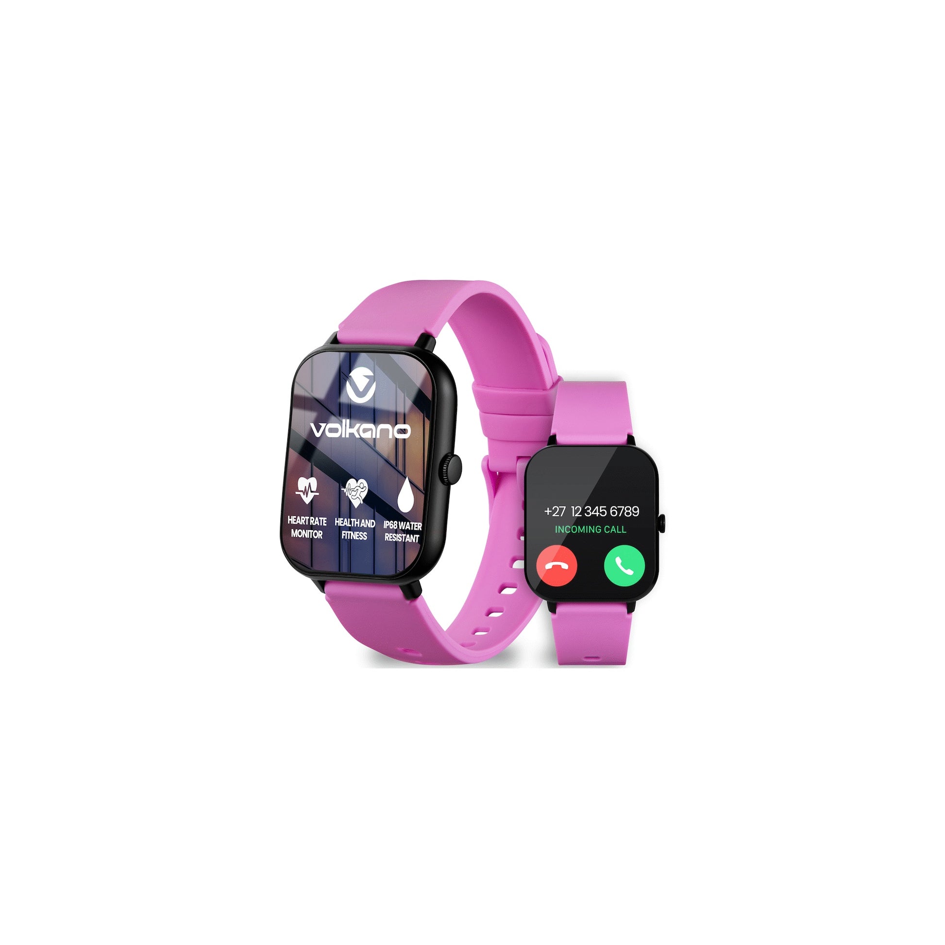 Volkano Chroma Series Smartwatch With Flamingo Pink Strap - Everyday Elektronics South Africa