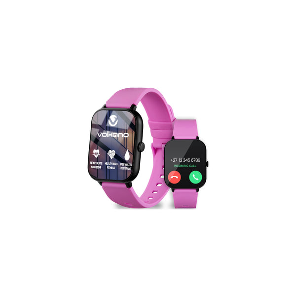 Volkano Chroma Series Smartwatch With Flamingo Pink Strap - Everyday Elektronics South Africa