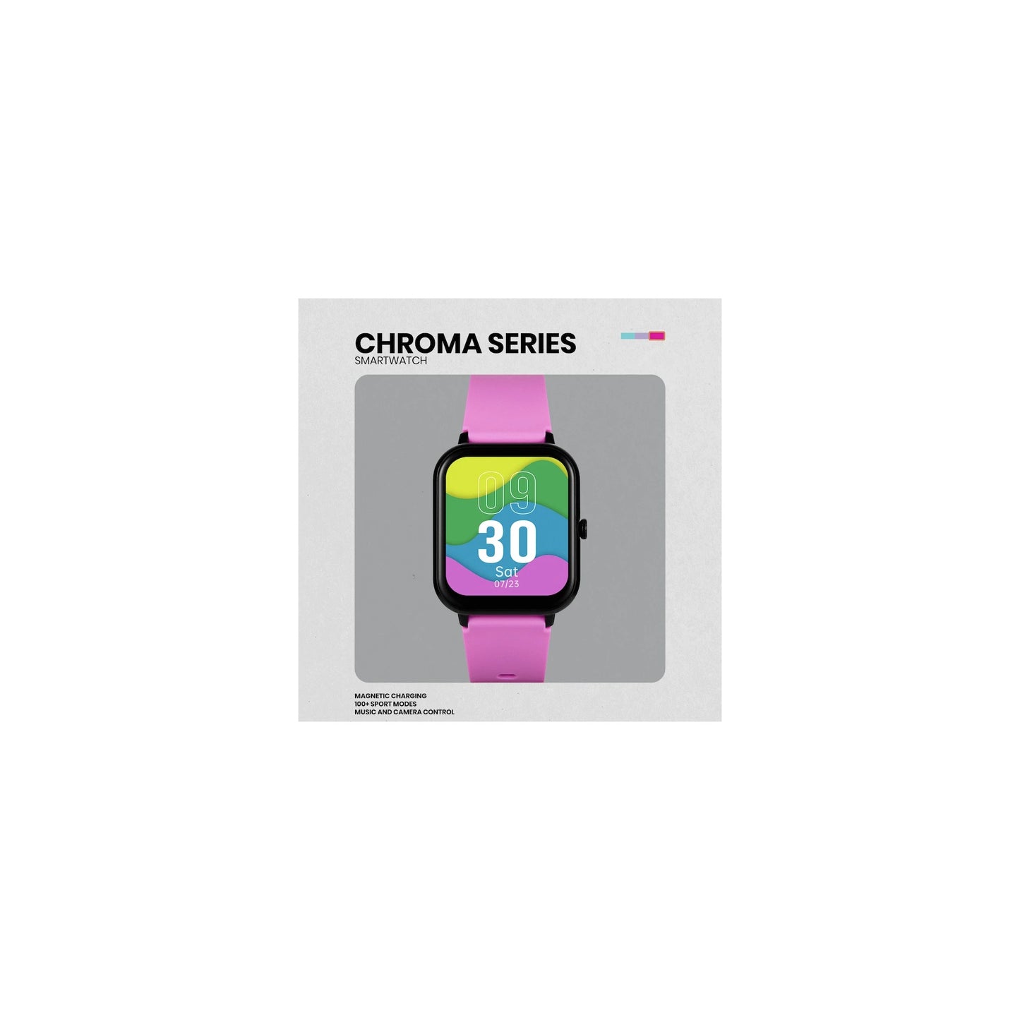 Volkano Chroma Series Smartwatch With Flamingo Pink Strap - Everyday Elektronics South Africa