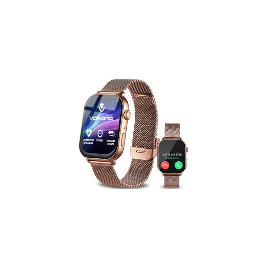 VOLKANO TRINITY SERIES SMARTWATCH WITH METAL MESH STRAP GOLD