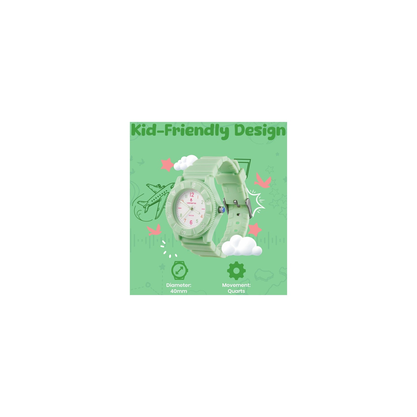 Volkano Mallow Series Kids Analogue Watch Green - Everyday Elektronics South Africa