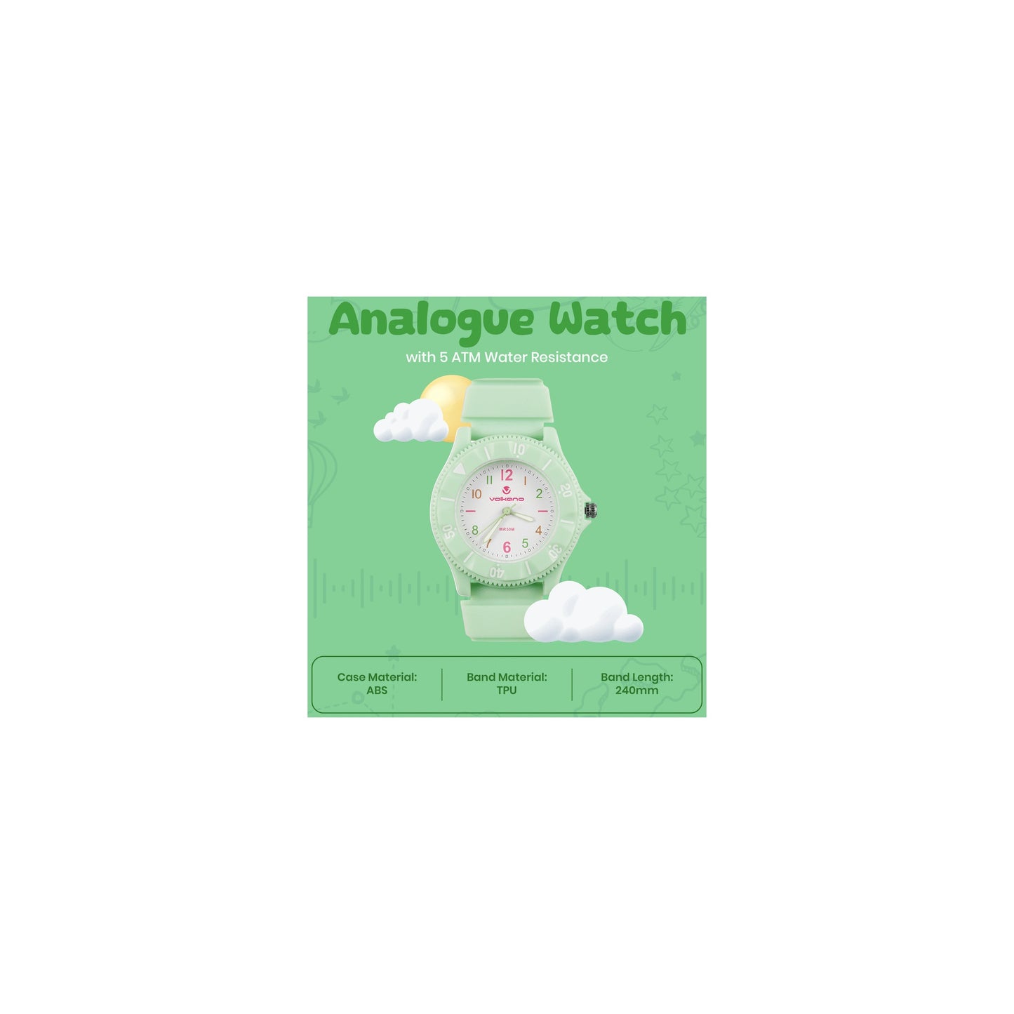 Volkano Mallow Series Kids Analogue Watch Green - Everyday Elektronics South Africa