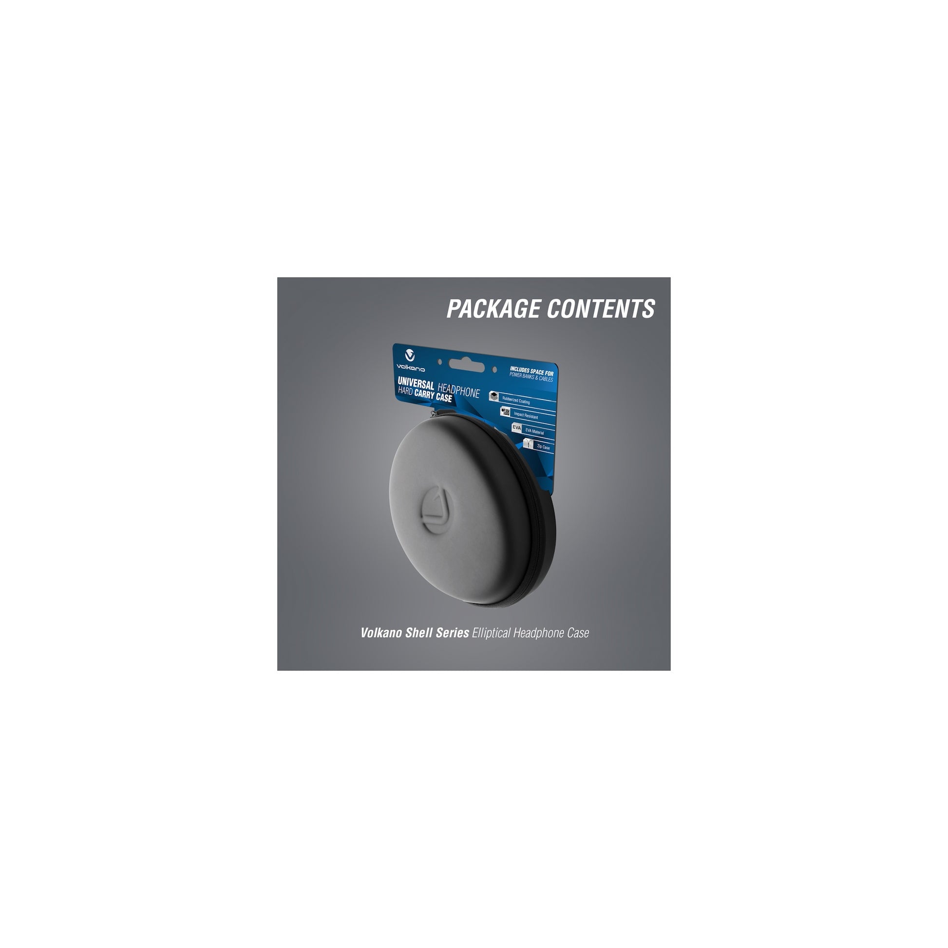 Volkano Shell Elliptical Headphone Case Black - Everyday Elektronics South Africa
