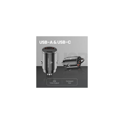 Volkano Obscurix Series 30W Pd Dual Usb A And Usb C Ultra Small Car Charger - Everyday Elektronics South Africa