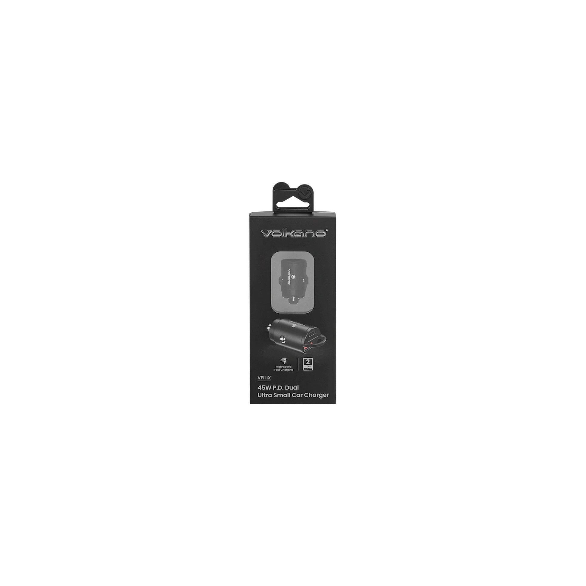 Volkano Veilix Series 45W Pd Dual Usb A And Usb C Ultra Small Car Charger Black - Everyday Elektronics South Africa