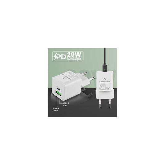 VOLKANO DYNA DUO 20W PD QC 30 WALL CHARGER
