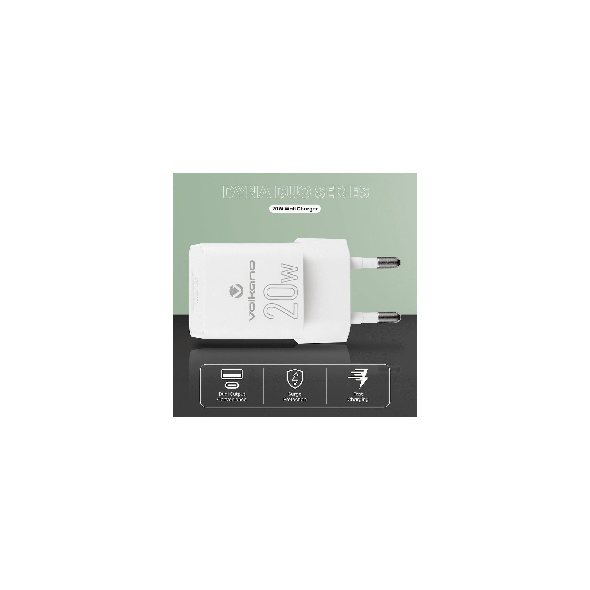 Volkano Dyna Duo 20W Pd Qc 30 Wall Charger - Everyday Elektronics South Africa