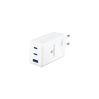 Volkano Wattpro Series Triple Port 100W Gann Wall Charger - White - Everyday Elektronics South Africa
