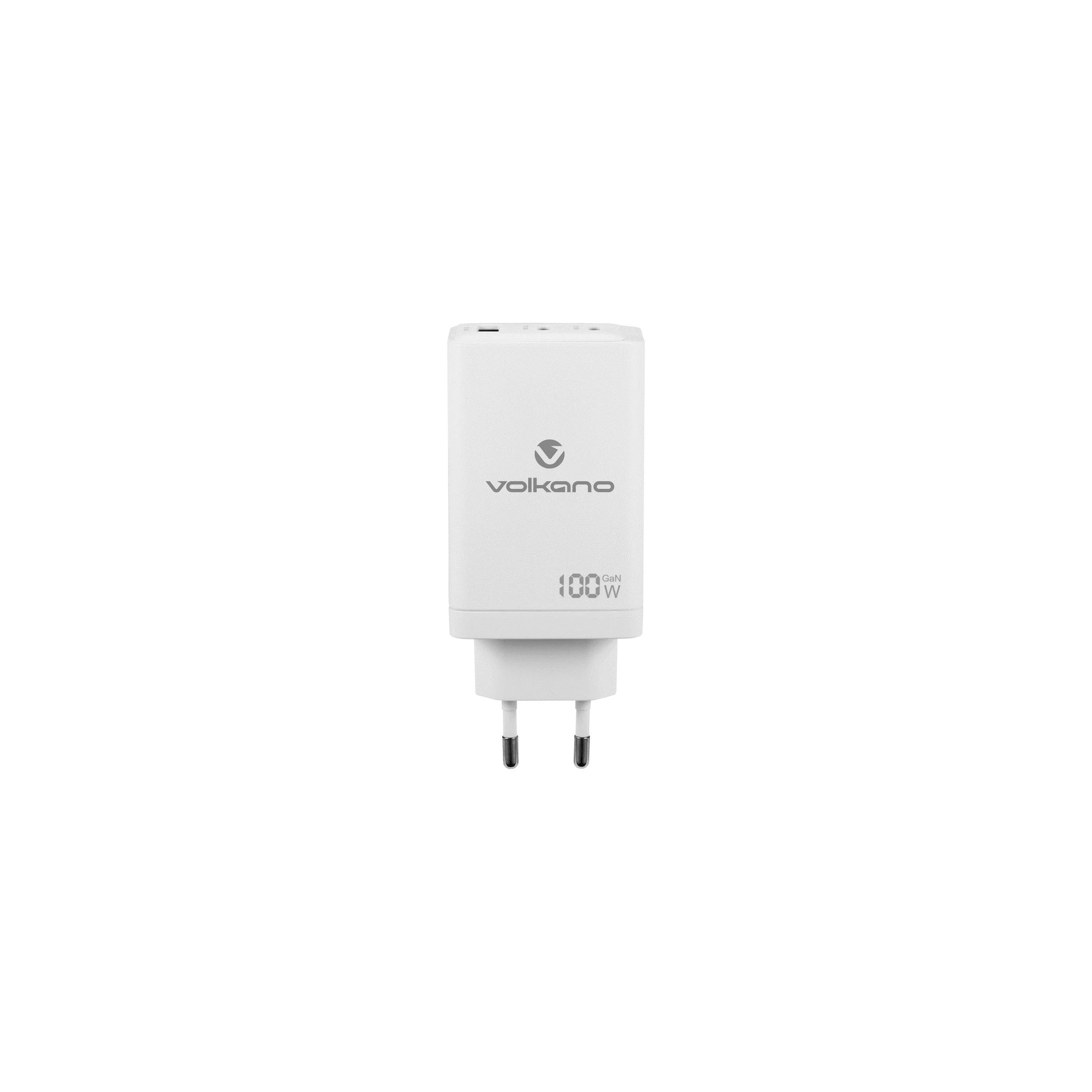 Volkano Wattpro Series Triple Port 100W Gann Wall Charger - White - Everyday Elektronics South Africa