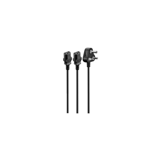 VOLKANO PRESTO SERIES DOUBLE 3 PIN IEC POWER CABLE 18M 10A BLACK