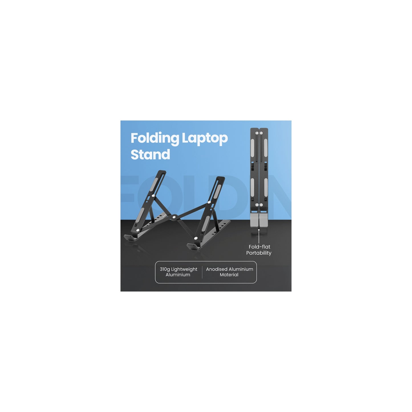 VOLKANO CHILL SERIES ALUMINIUM FOLDING LAPTOP STAND