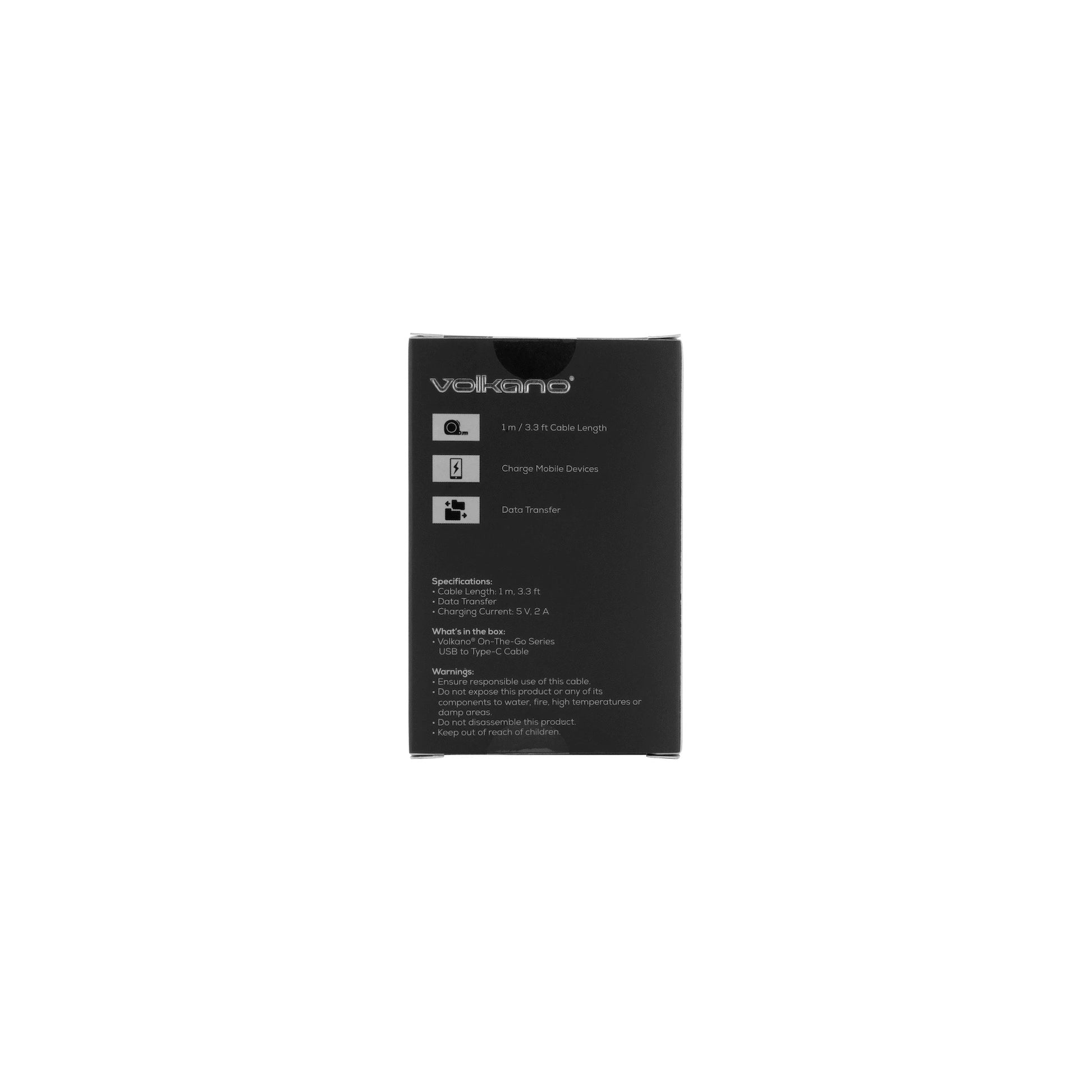 Volkano On The Go Usb To Type C 18W Braided 1M Cable Black - Everyday Elektronics South Africa