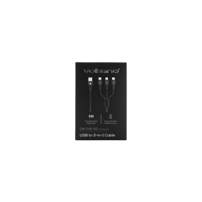 Volkano On The Go 3 In 1 1M Braided Cable Black - Everyday Elektronics South Africa