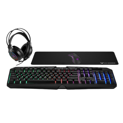 VX Gaming Heracles Series 4-in-1 Combo KB, Mouse, Mousepad, Headset