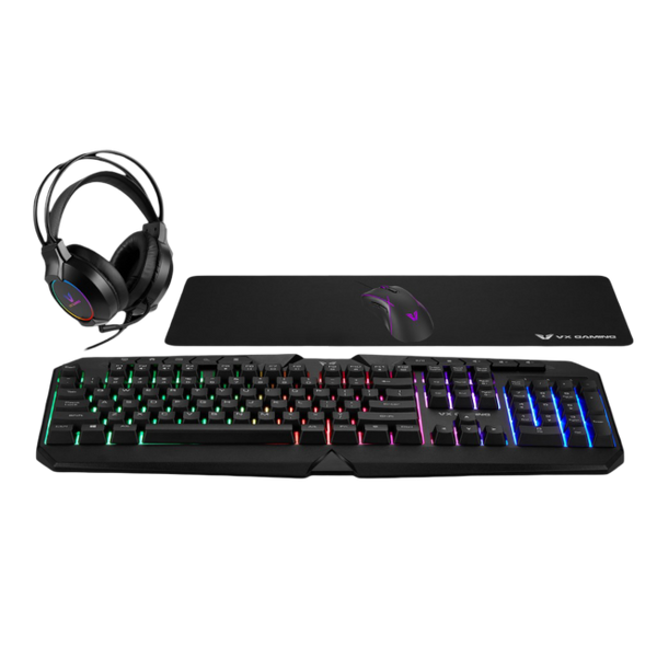 VX Gaming Heracles Series 4-in-1 Combo KB, Mouse, Mousepad, Headset