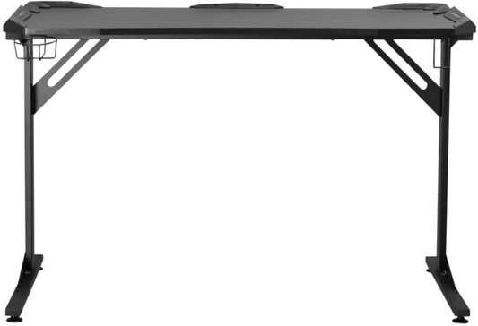 Fortress Gaming Desk with RGB Lights, Cup Holder