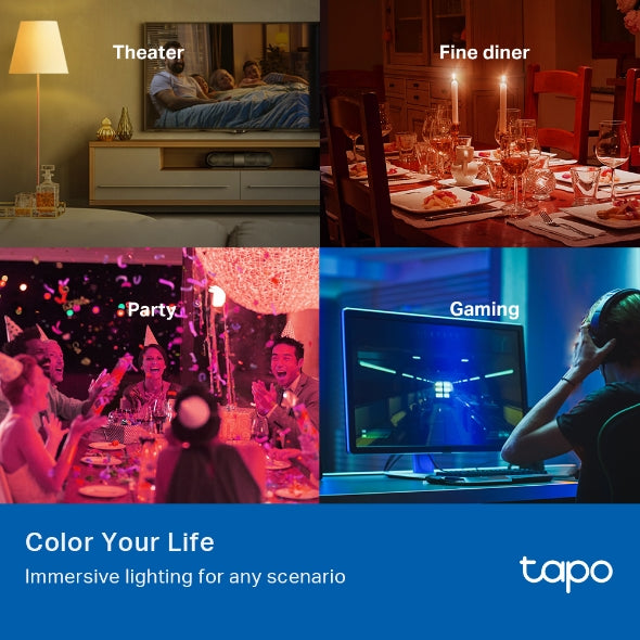TP-Link Tapo L530E 9w Smart Wi-Fi Light Bulb, Multicolor, A60, E27
