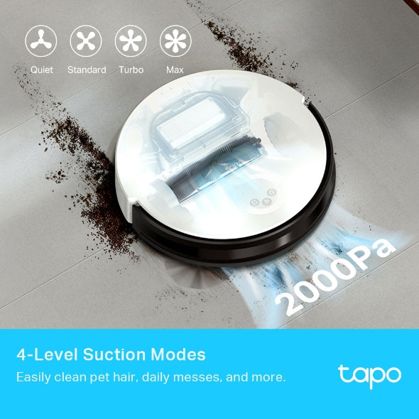 TP-Link Tapo RV10 Robot Vacuum and Mop, Gyroscope, 2600 mAh, 300 ml