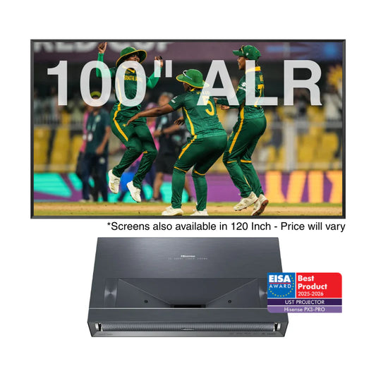 Hisense PX3 + 100" ALR Screen 80”-150″ TriChroma 4K Laser Cinema (+
 100" ALR Screen)